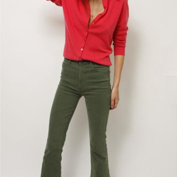 MOTHER Green Flare Wide Leg Jeans - Picture 3 of 15